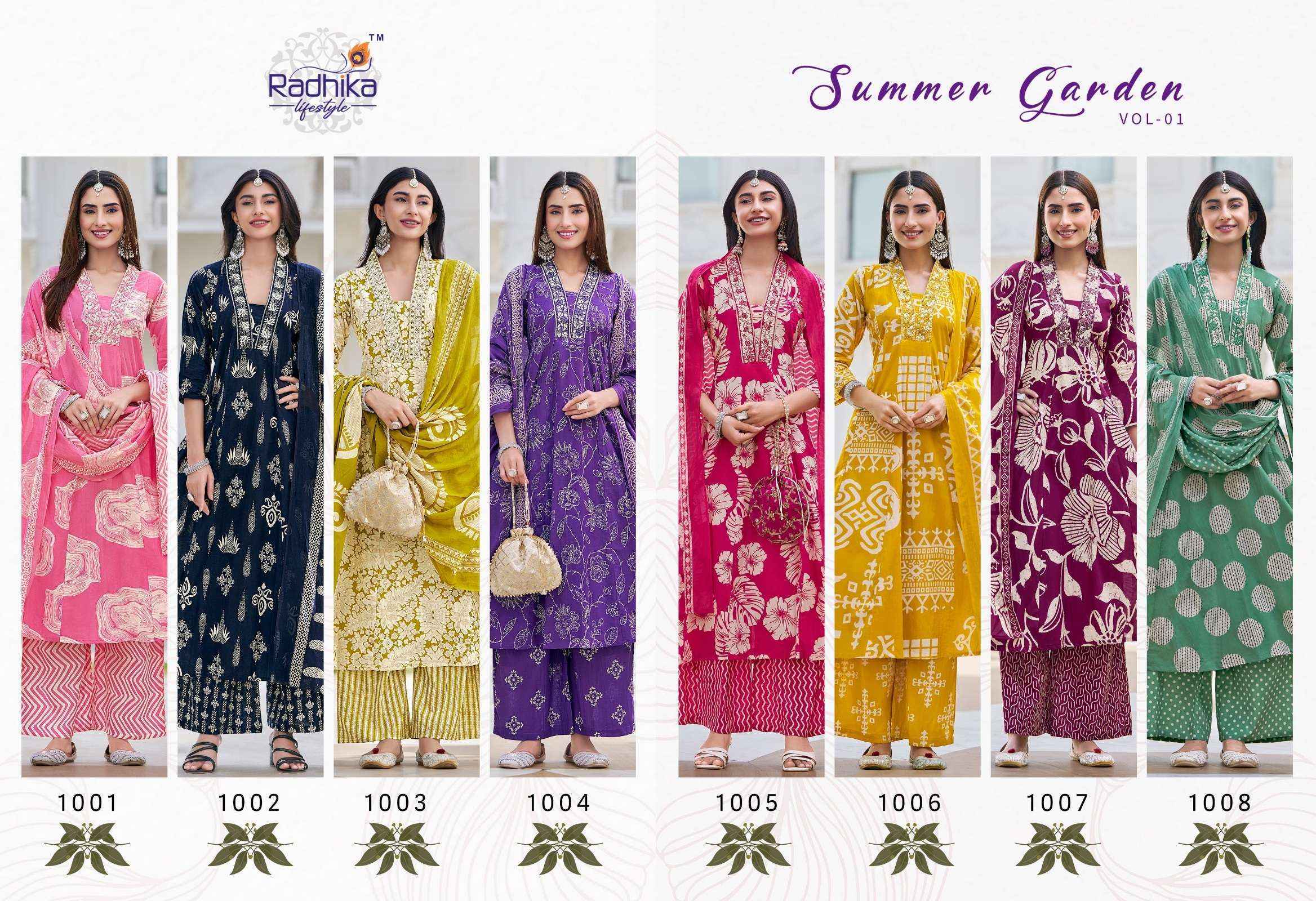 Radhika Lifestyle Summer Garden Vol 1 Cotton Kurti Combo 8 pcs Catalogue