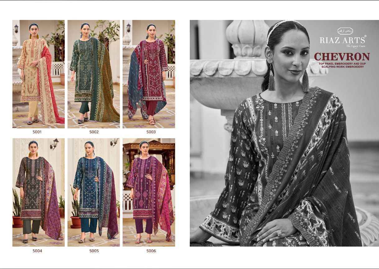 Riaz Arts Chevron Cotton Dress Material (6 pcs Catalogue)