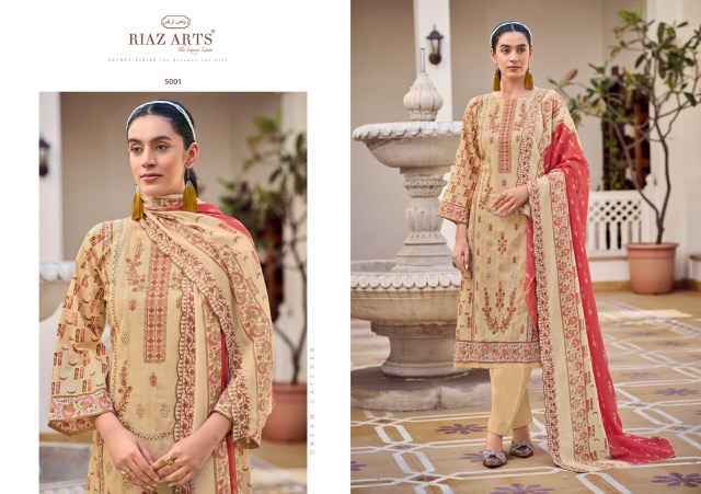 Riaz Arts Chevron Cotton Dress Material (6 pcs Catalogue)