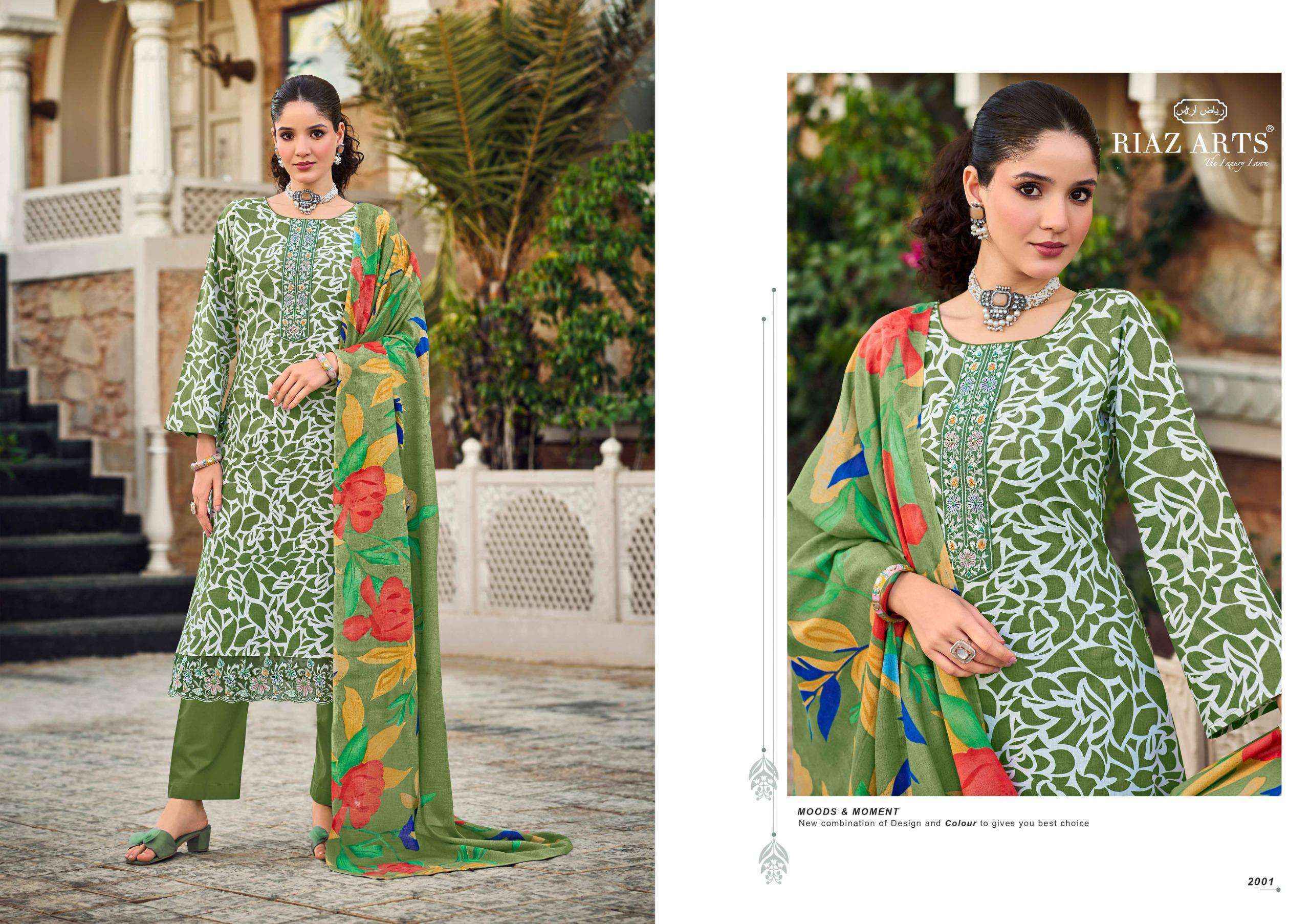 Riaz Arts Summer Star Lawn Cotton Dress Material 6 pcs Catalogue