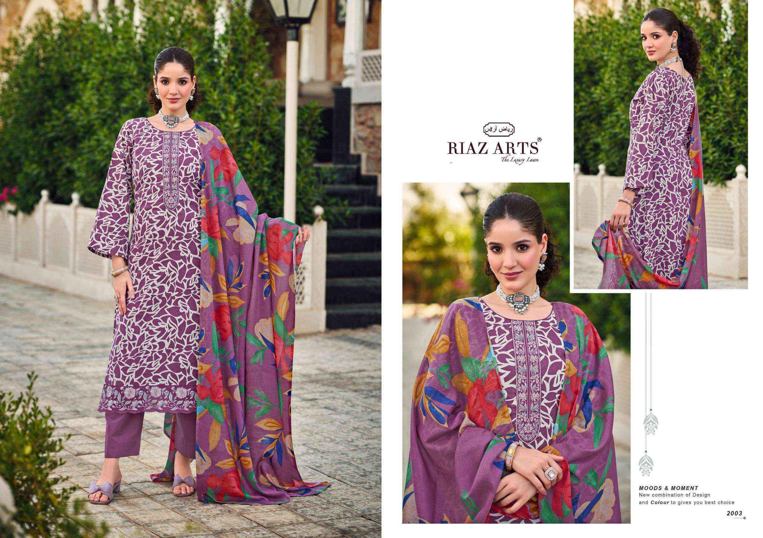 Riaz Arts Summer Star Lawn Cotton Dress Material 6 pcs Catalogue