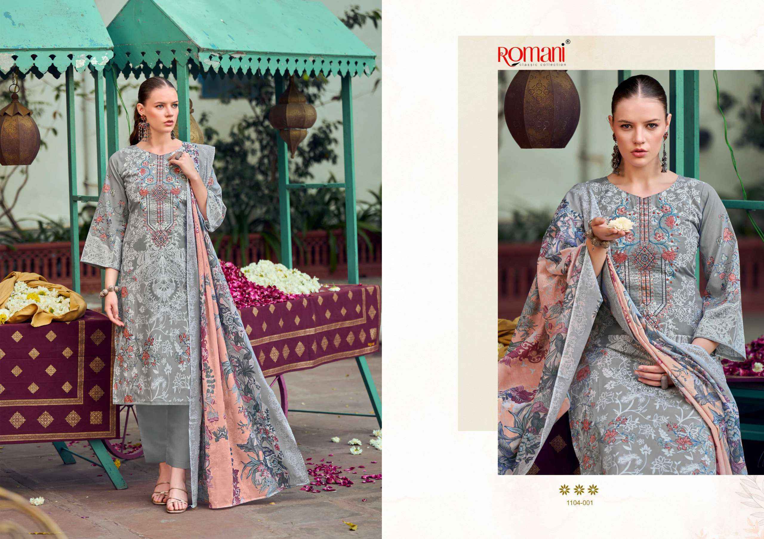 Romani Needle Wonder Cotton Dress Material (8 pcs Catalogue)