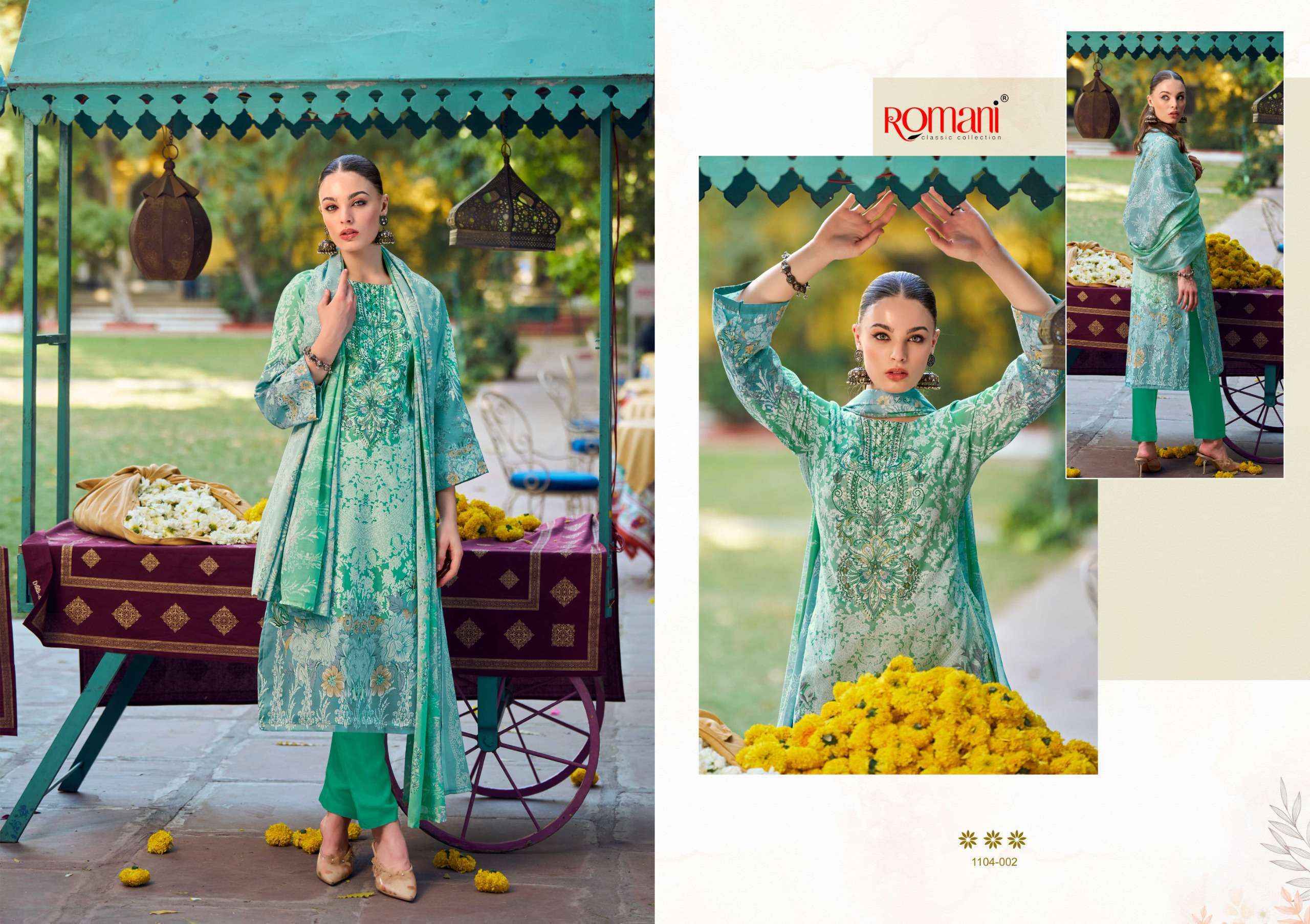 Romani Needle Wonder Cotton Dress Material (8 pcs Catalogue)