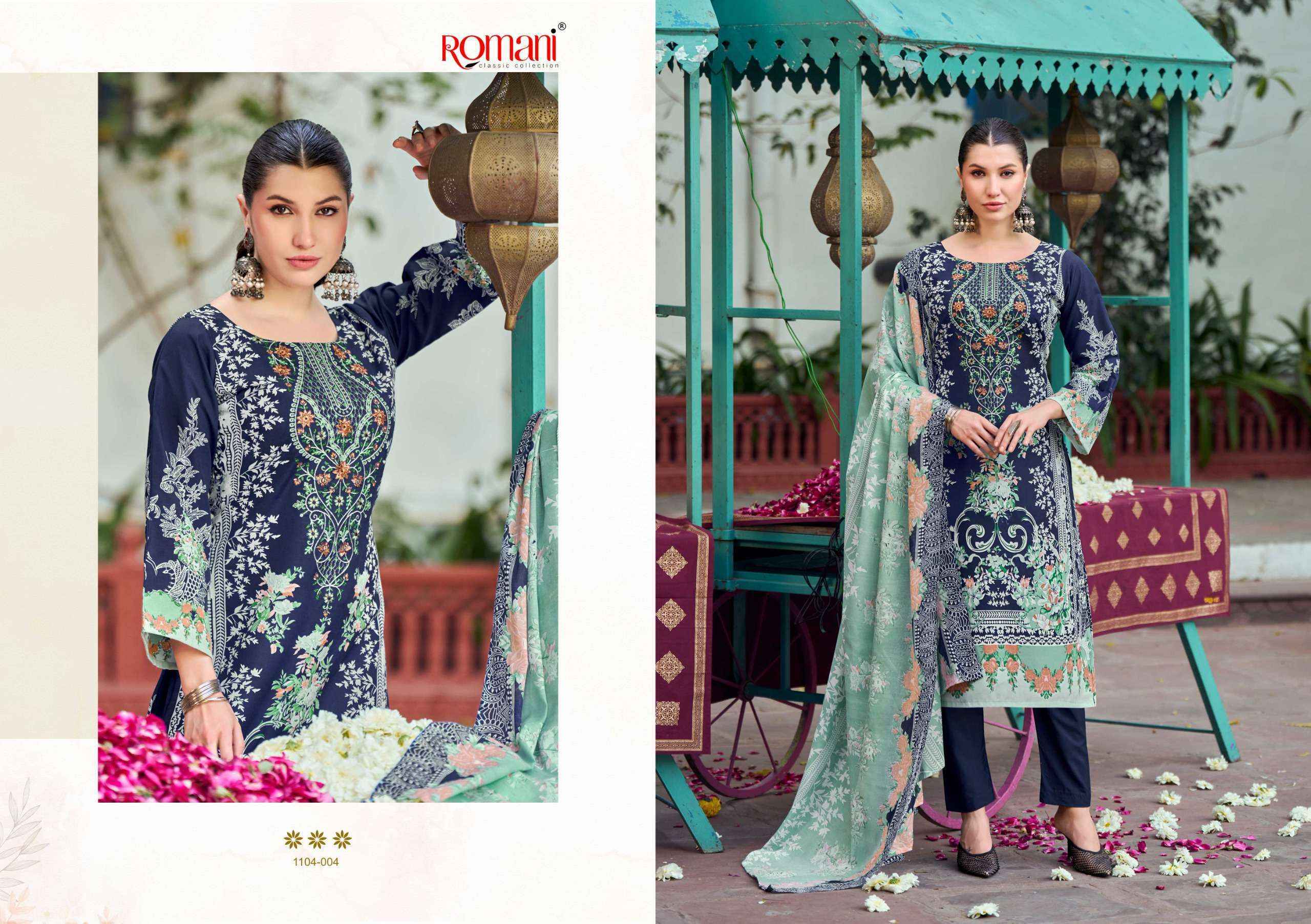 Romani Needle Wonder Cotton Dress Material (8 pcs Catalogue)