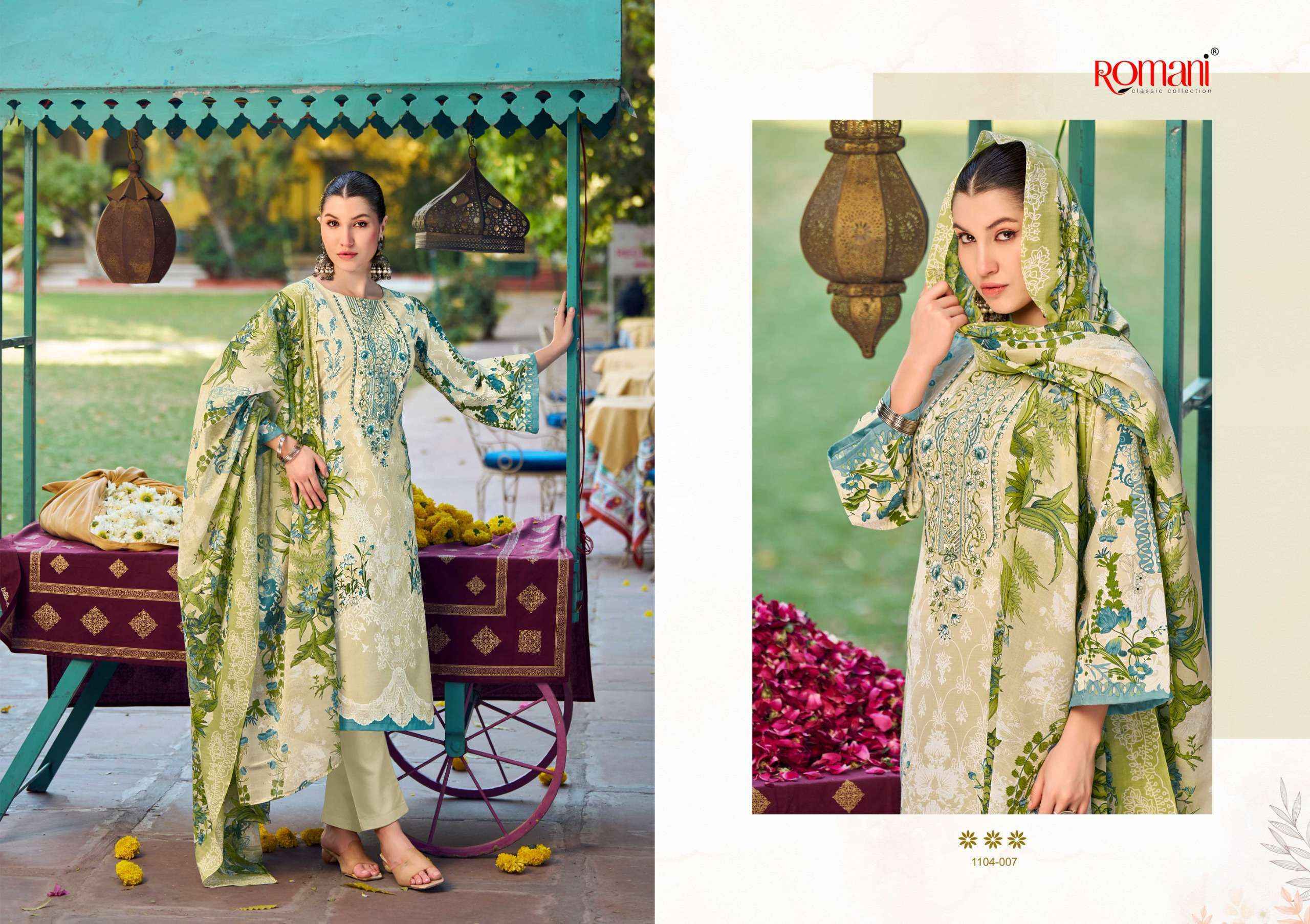 Romani Needle Wonder Cotton Dress Material (8 pcs Catalogue)