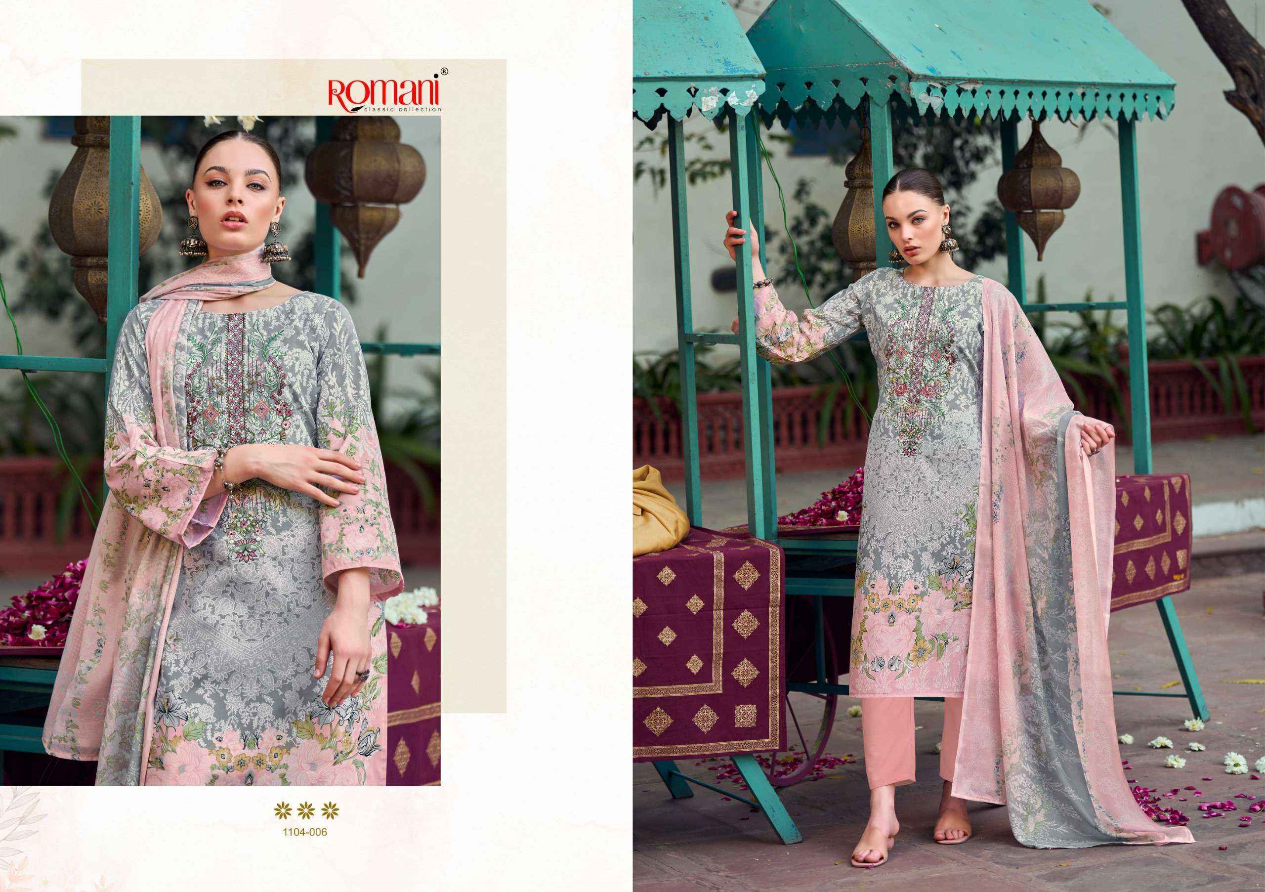 Romani Needle Wonder Cotton Dress Material (8 pcs Catalogue)