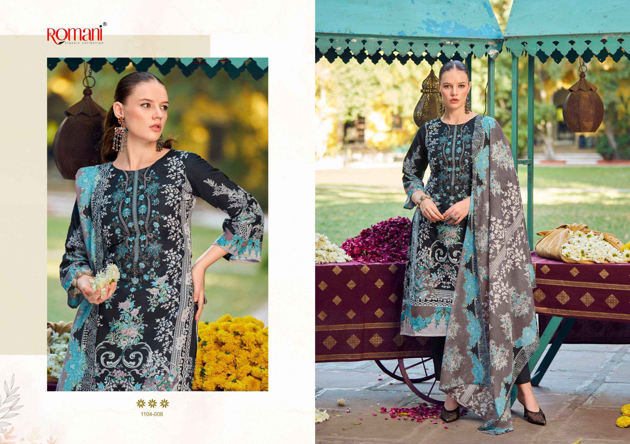 Romani Needle Wonder Cotton Dress Material (8 pcs Catalogue)