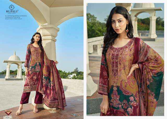 Rupali Fashion Adhitri Musline Dress Material (4 pcs Catalogue)
