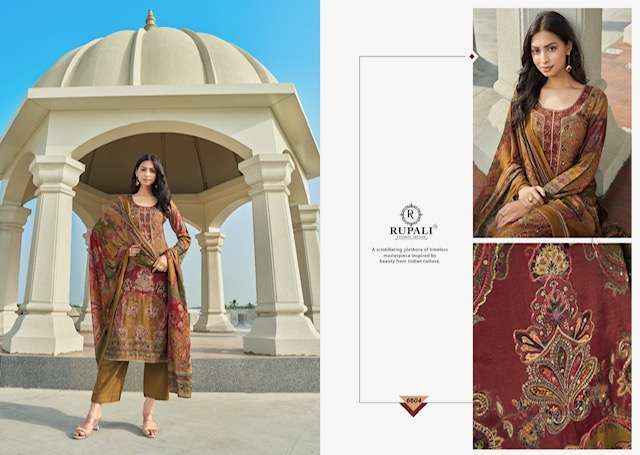 Rupali Fashion Adhitri Musline Dress Material (4 pcs Catalogue)