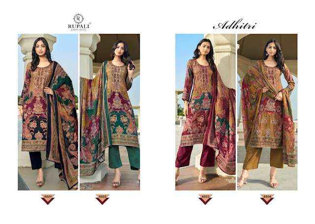 Rupali Fashion Adhitri Musline Dress Material (4 pcs Catalogue)