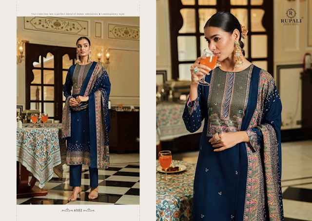 Rupali Fashion Daawat E Ishq Jam Satin Dress Material (6 pcs Catalogue)