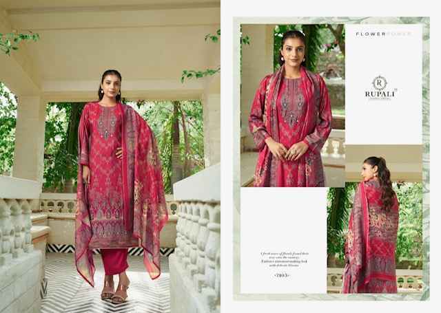 Rupali Fashion Florous Viscouse Musline Dress Material (4 pcs Catalogue)