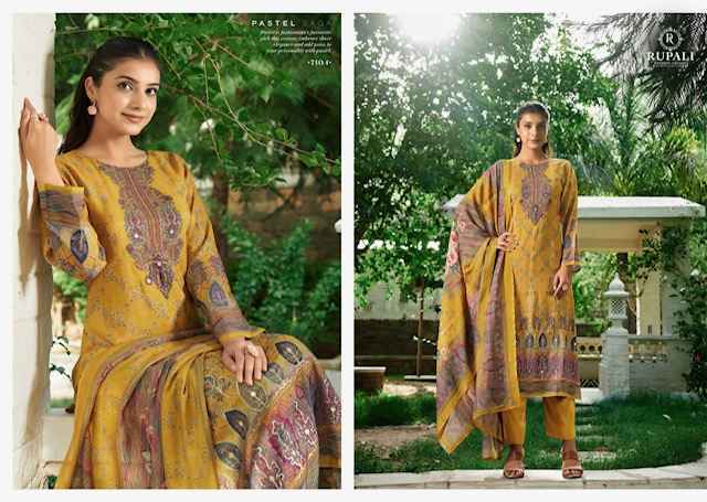 Rupali Fashion Florous Viscouse Musline Dress Material (4 pcs Catalogue)