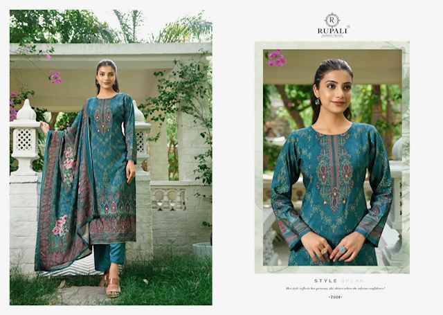 Rupali Fashion Florous Viscouse Musline Dress Material (4 pcs Catalogue)