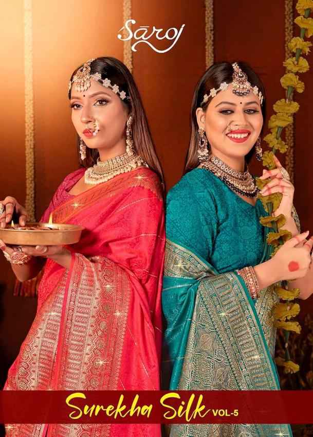 Saroj Surekha Silk Vol-5 Satin Silk Saree (6 pcs Catalogue)
