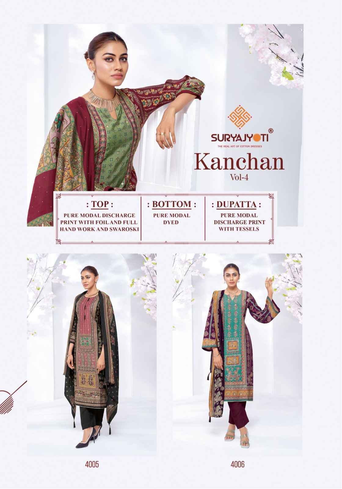 Suryajyoti Kanchan Vol-4 Modal Dress Material (6 pcs Catalogue)