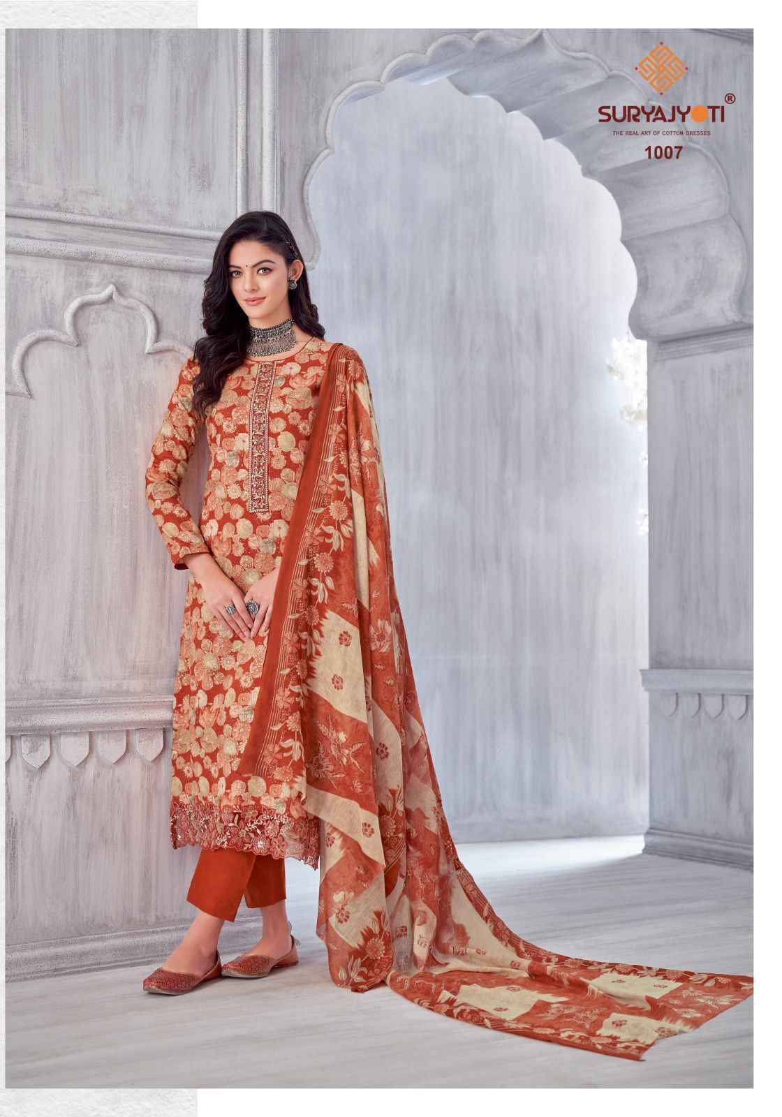 Suryajyoti Kia Vol-1 Lawn Cotton Dress Material (8 pcs Catalogue)
