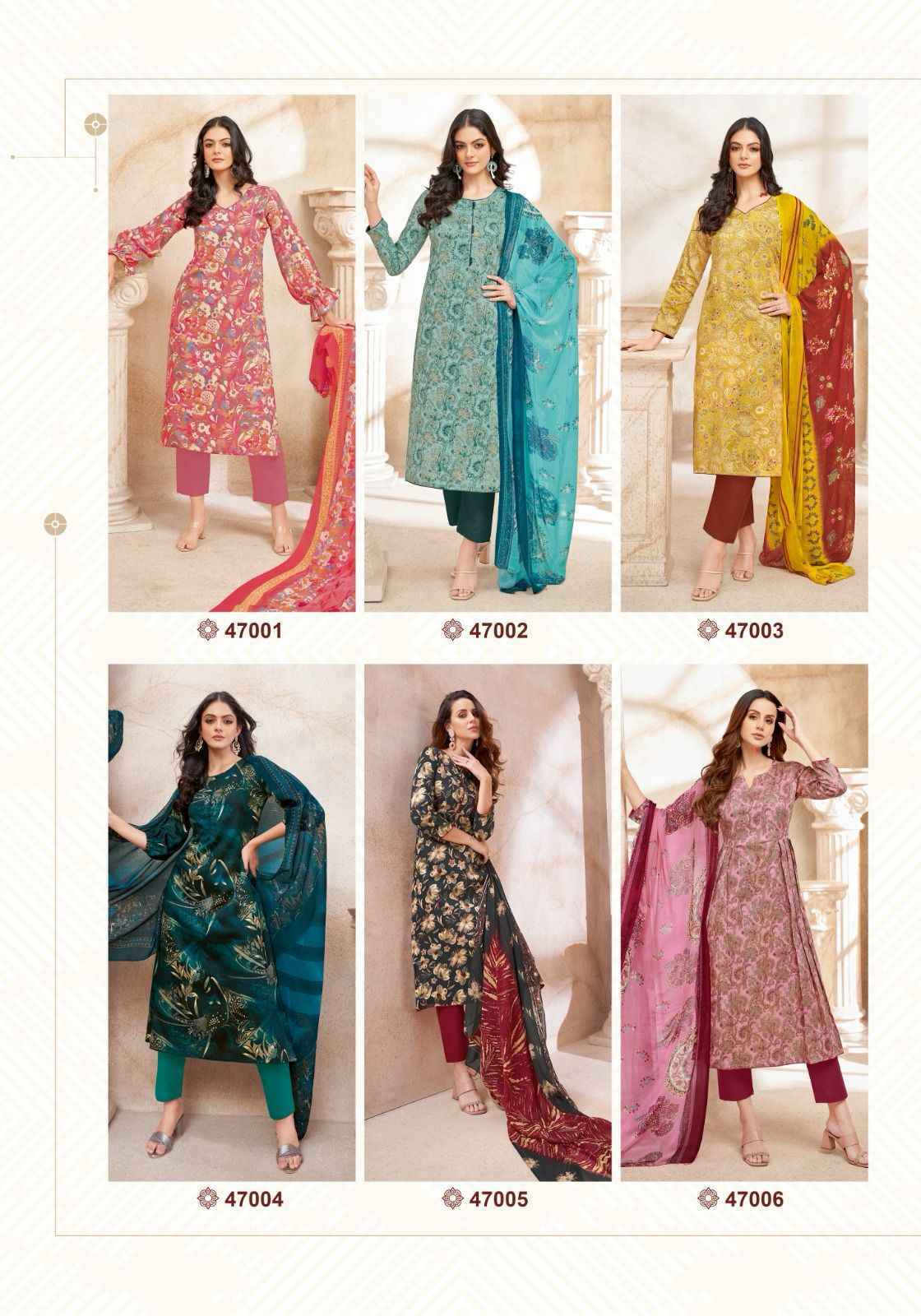Suryajyoti Naishaa Vol-47 Jam Satin Dress Material (10 pcs Catalogue)
