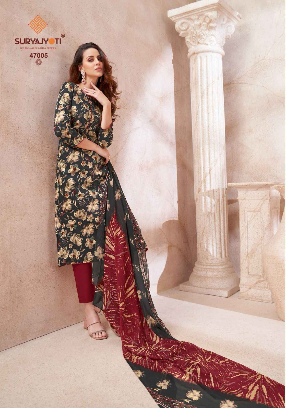 Suryajyoti Naishaa Vol-47 Jam Satin Dress Material (10 pcs Catalogue)