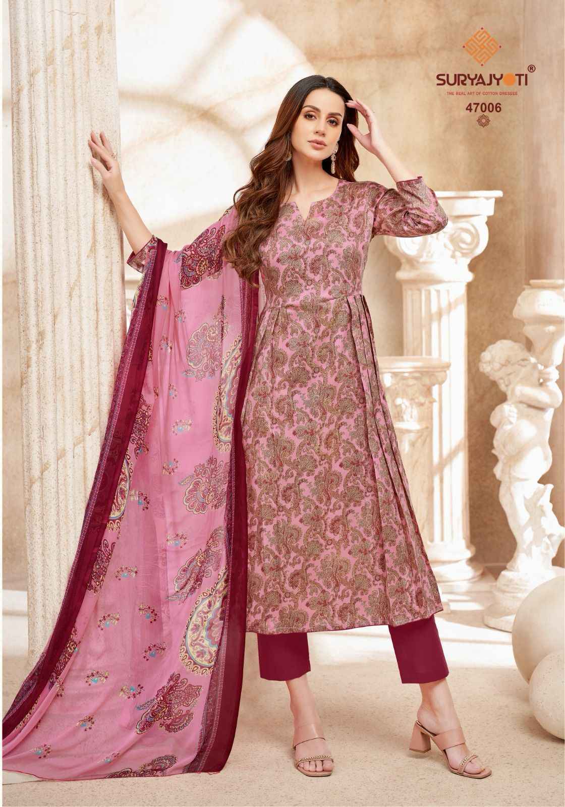 Suryajyoti Naishaa Vol-47 Jam Satin Dress Material (10 pcs Catalogue)