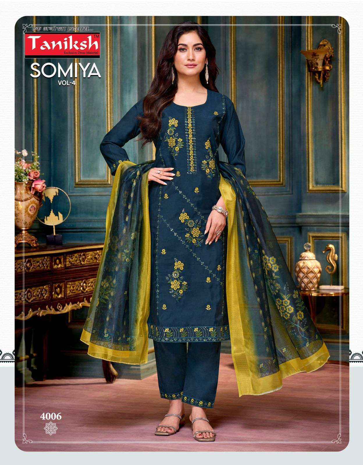 Taniksh Somiya Vol-4 Roman Silk Readymade Suit (8 pcs Catalogue)