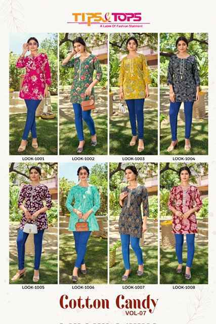 Tips & Tops Cotton Candy Vol-7 Cotton Kurti (8 pcs Catalogue)