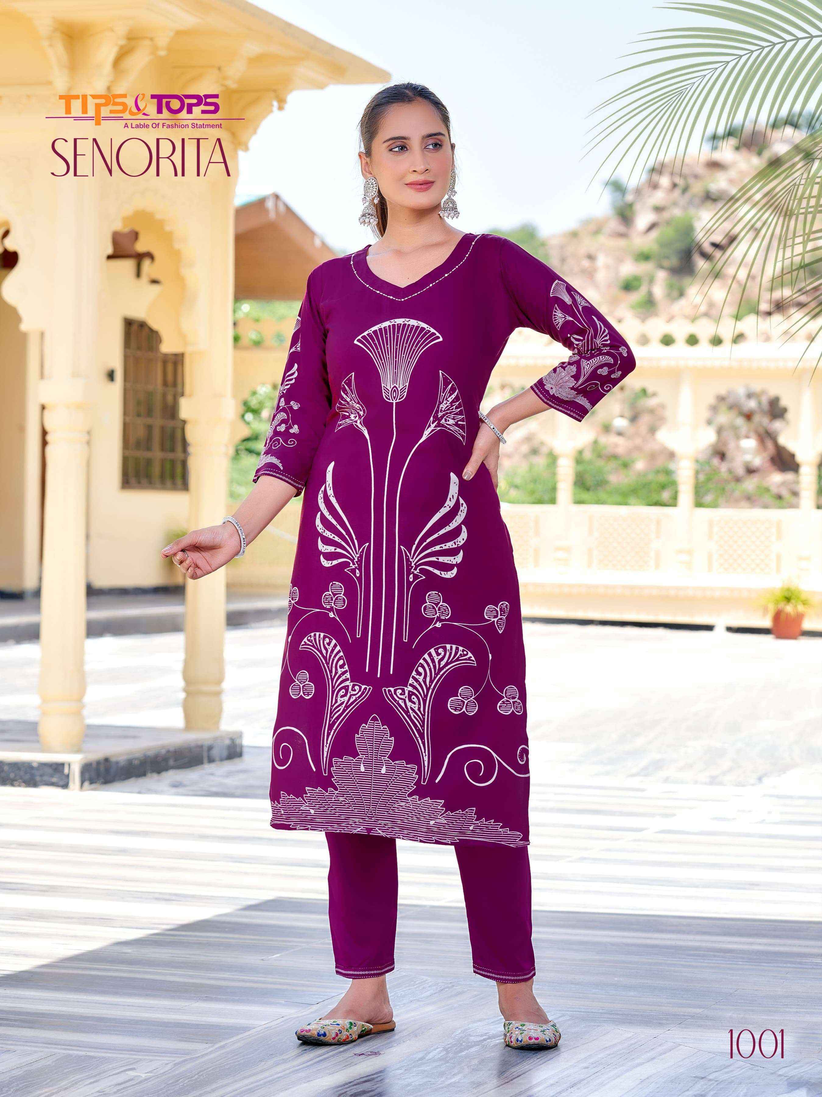 Tips & Tops Senorita Rayon Kurti With Bottom (4 pcs Catalogue)