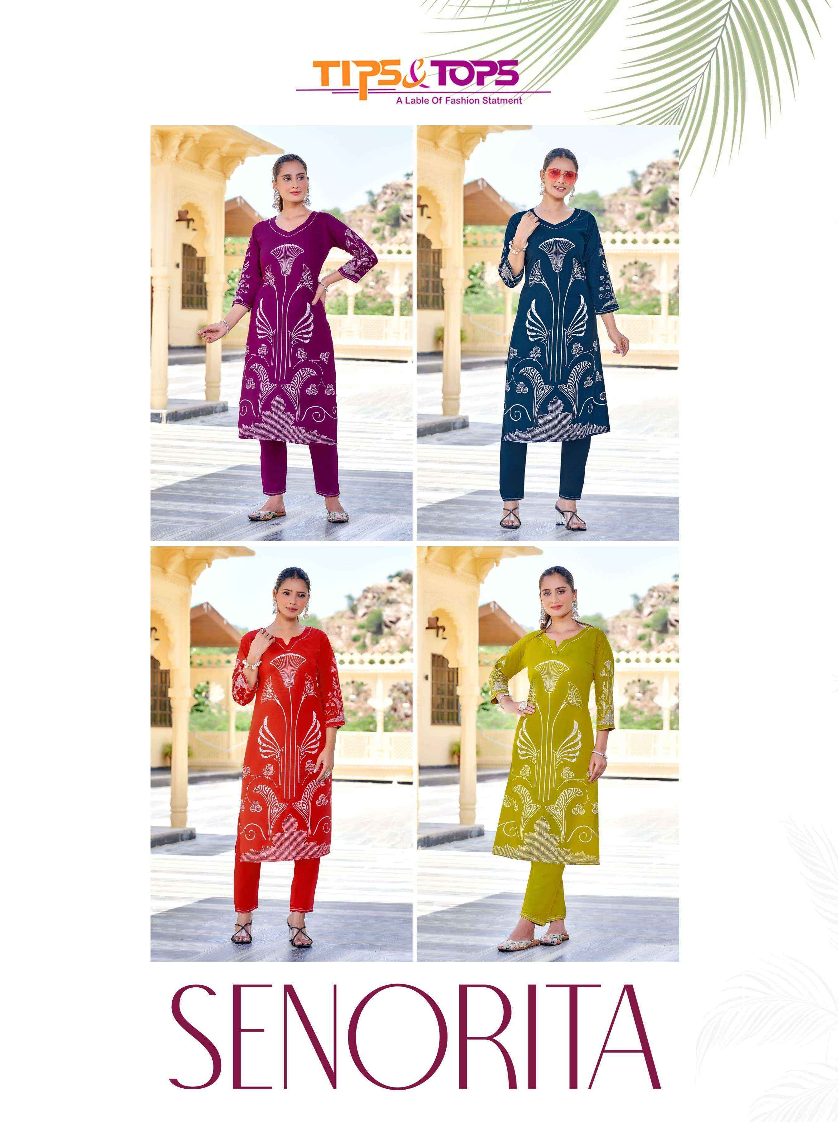 Tips & Tops Senorita Rayon Kurti With Bottom (4 pcs Catalogue)
