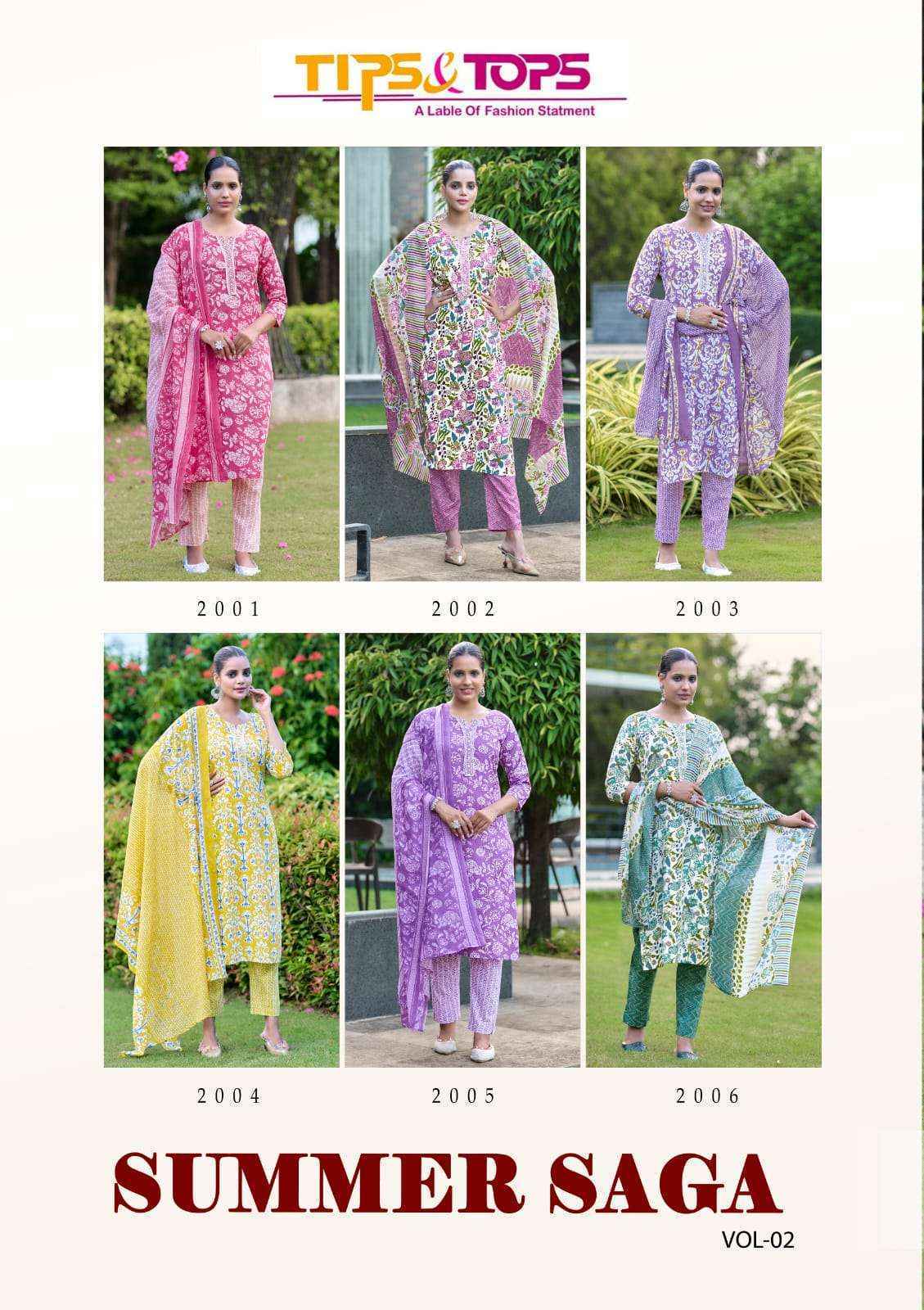 Tips & Tops Summer Saga Vol-2 Cotton Readymade Suit (6 pcs Catalogue)