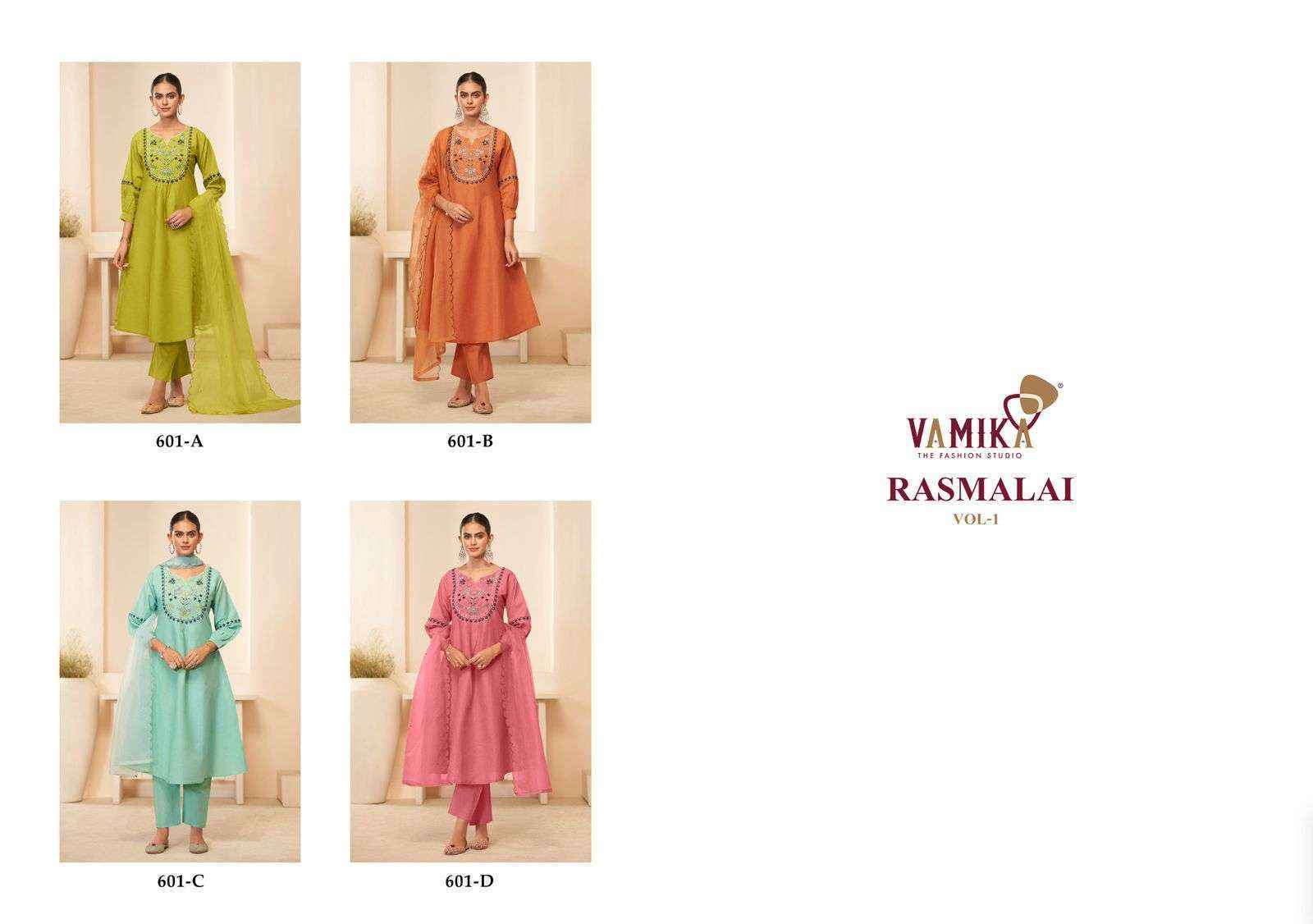Vamika Rasmalai Vol-1 Readymade Cambric Cotton Dress (4 pcs Catalogue)
