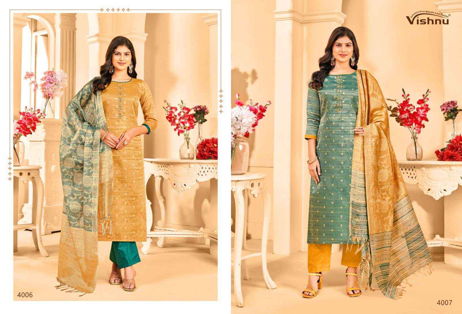Vishnu Khanak Silk Dress Material (10 pcs Catalogue)