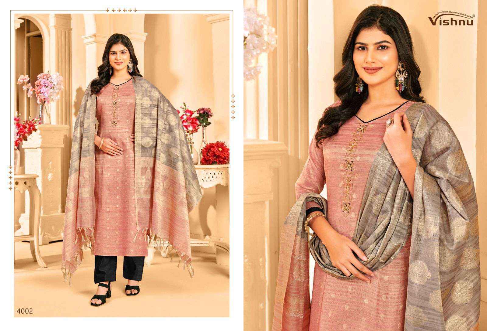 Vishnu Khanak Silk Dress Material (10 pcs Catalogue)