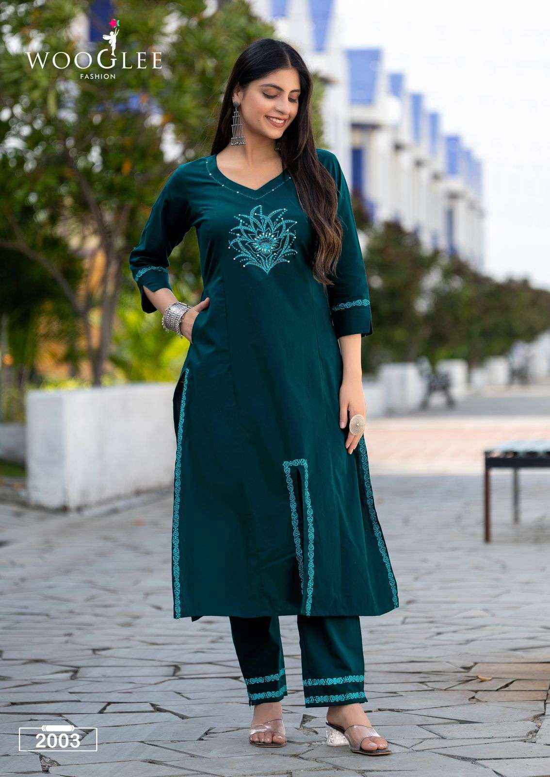 Wooglee Malvika Cotton Kurti With Bottom (6 pcs Catalogue)