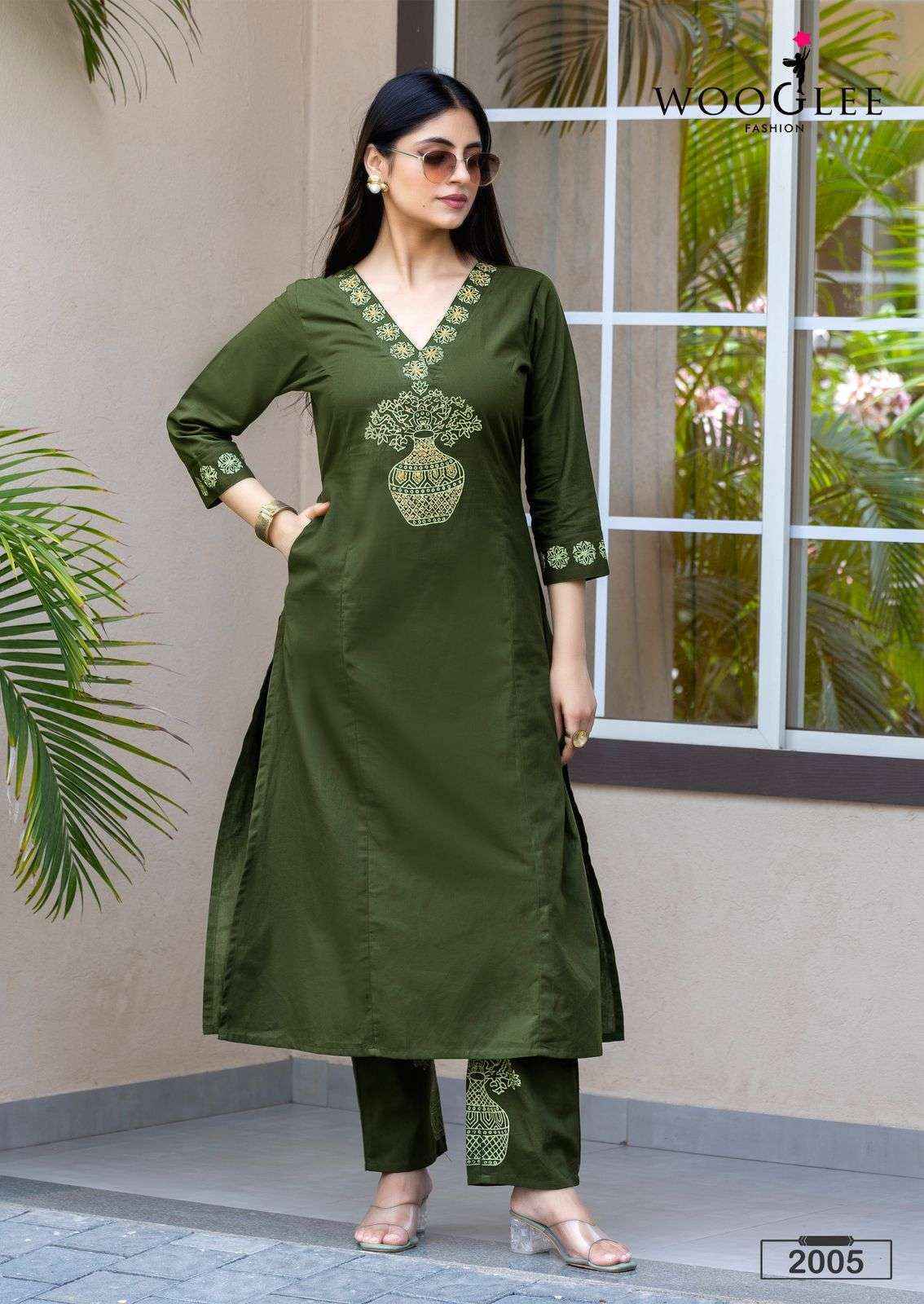 Wooglee Malvika Cotton Kurti With Bottom (6 pcs Catalogue)
