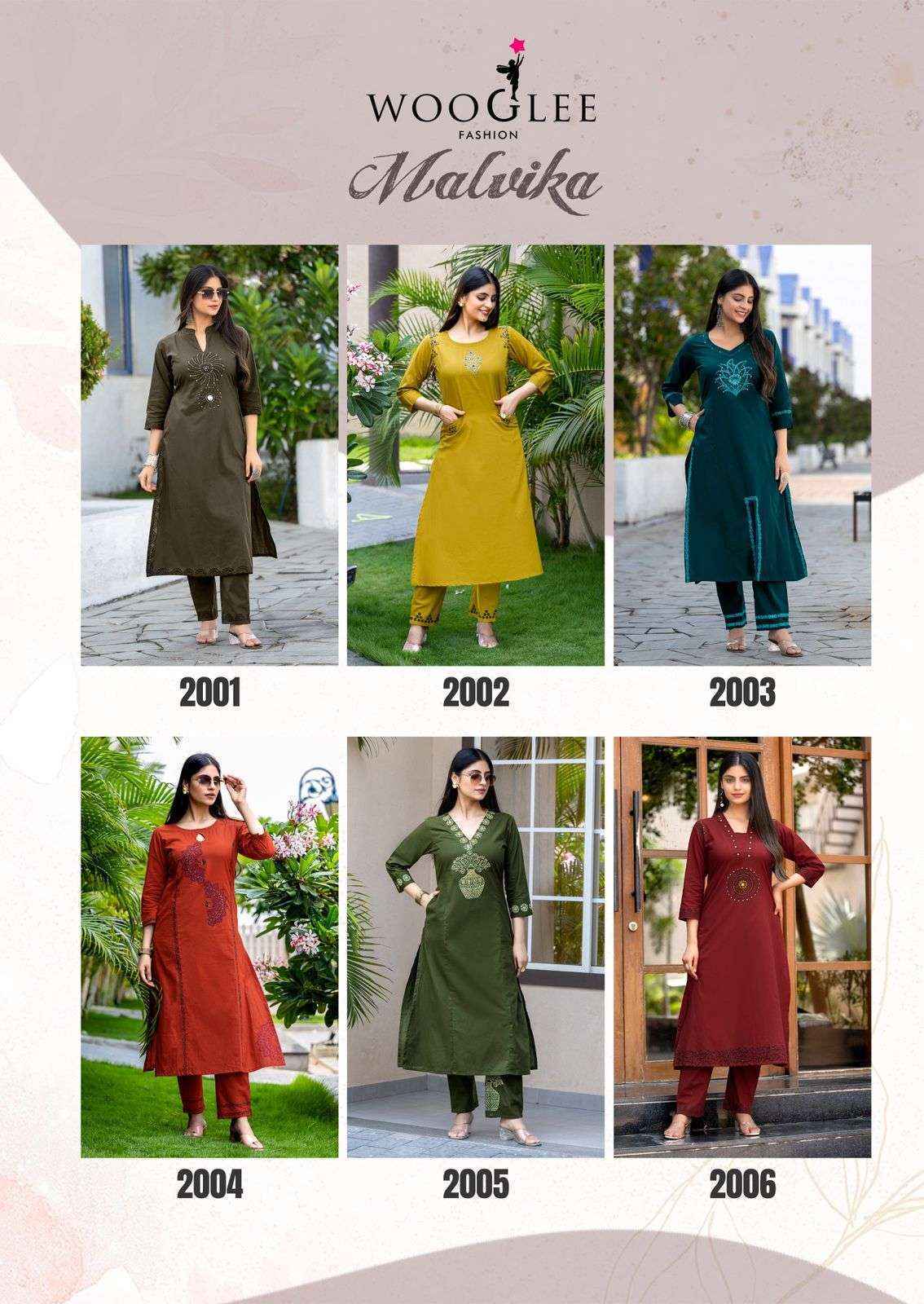 Wooglee Malvika Cotton Kurti With Bottom (6 pcs Catalogue)