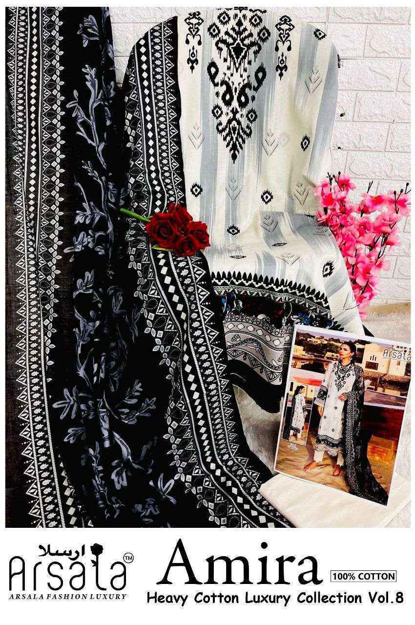 Arsala Fashion Amira Vol-8 Lawn Cotton Dress Material Wholesale