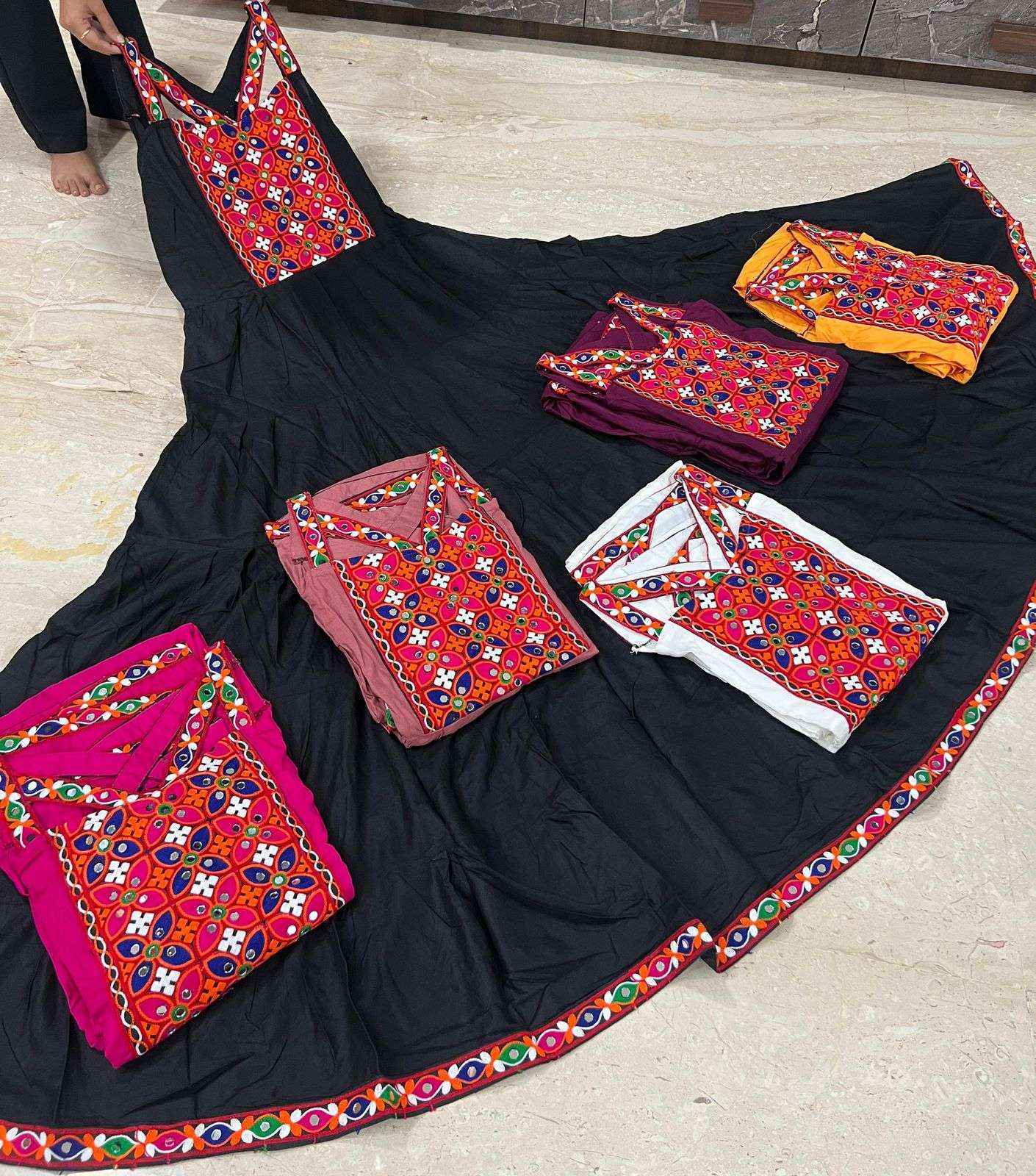 Blue Hills Ghumati Rayon Gown With Mirror Work (6 pcs Catalogue)