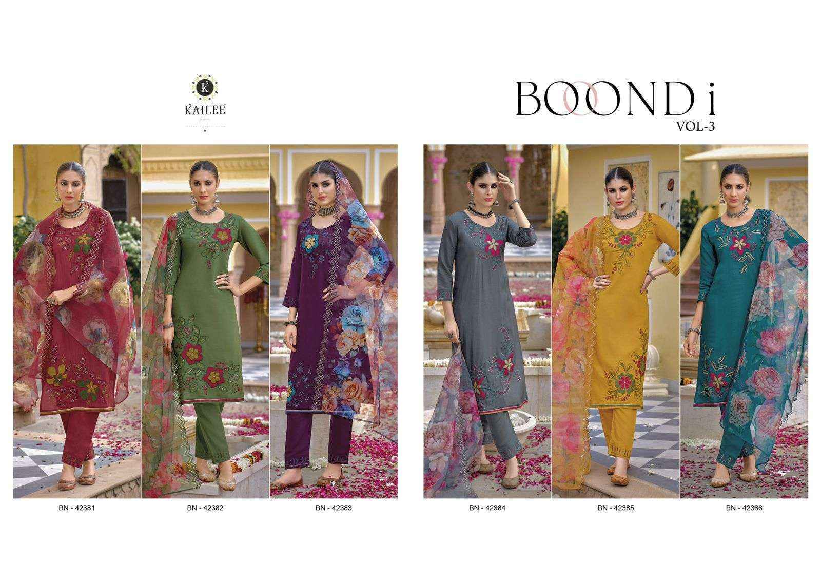 Kailee Fashion Boondi Vol-3 Viscose Silk Readymade Suit (6 pcs Catalogue)