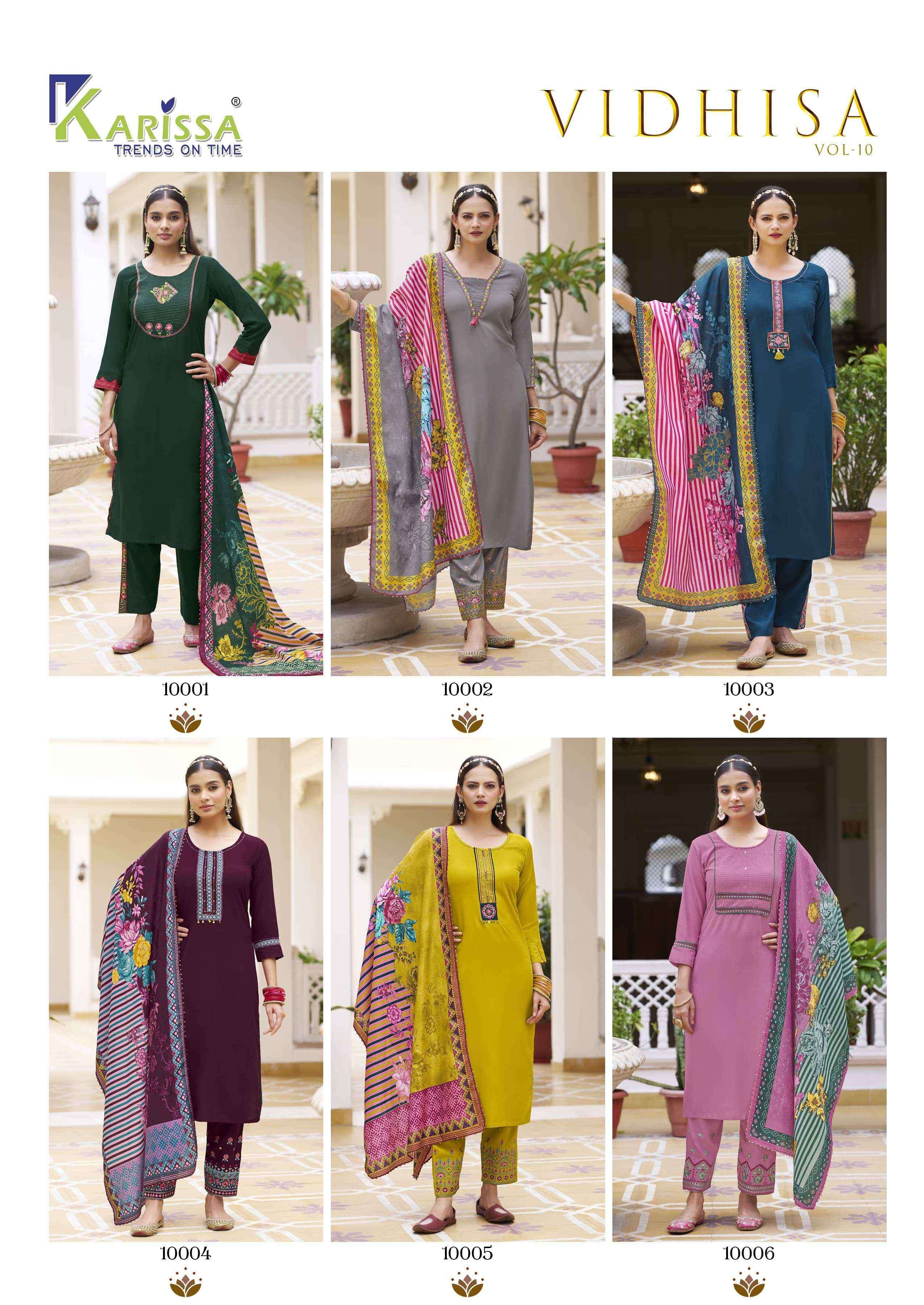 Karissa Vidisha Vol-10 Rayon Readymade Suit (6 pcs Catalogue)