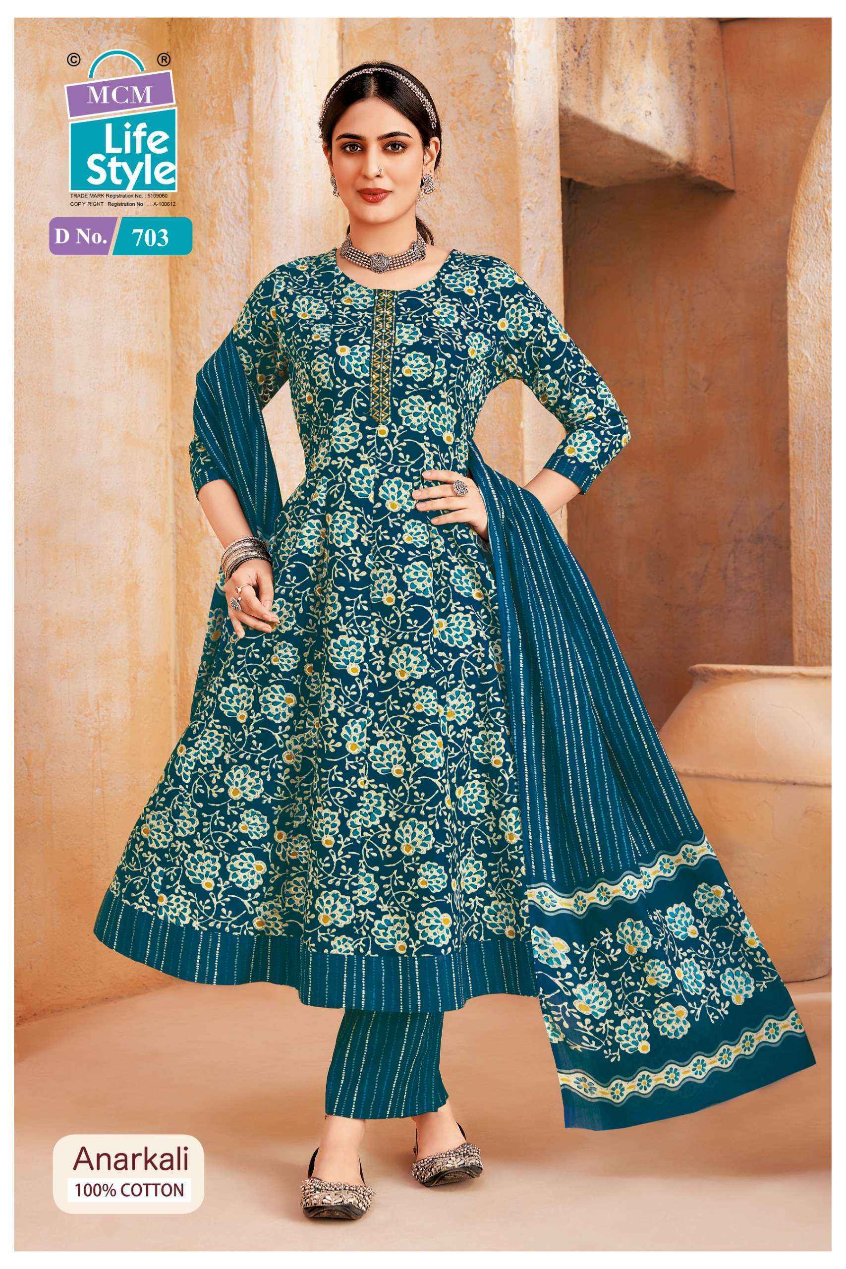 MCM Lifestyle Anarkali Vol-7 Cotton Readymade Suit Wholesale