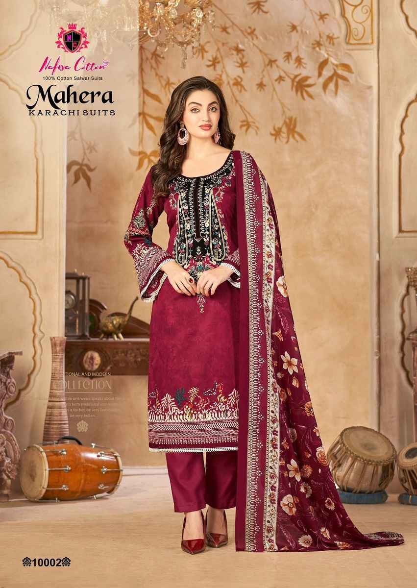 Nafisa Cotton Mahera Karachi Suits Vol-10 Cotton Dress Material (6 pcs Catalogue)