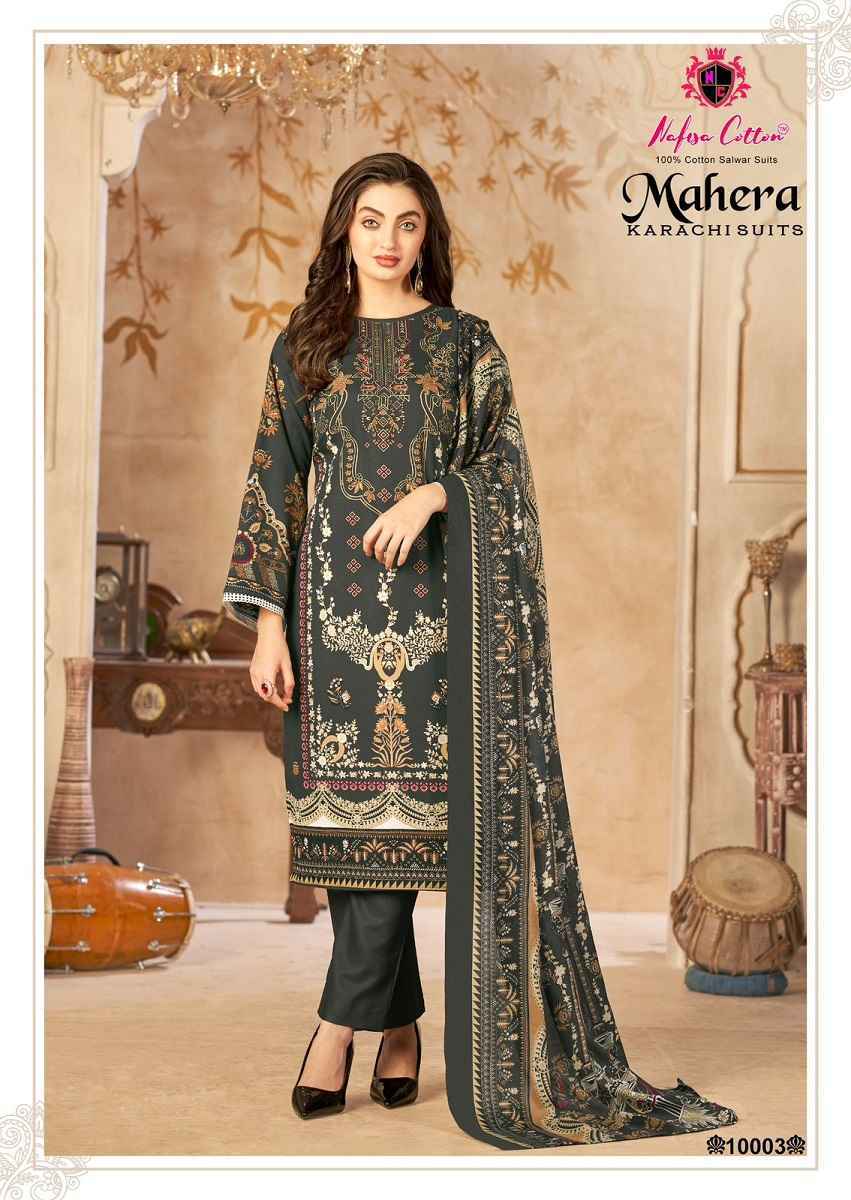 Nafisa Cotton Mahera Karachi Suits Vol-10 Cotton Dress Material (6 pcs Catalogue)