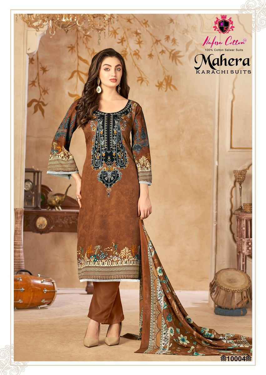 Nafisa Cotton Mahera Karachi Suits Vol-10 Cotton Dress Material (6 pcs Catalogue)