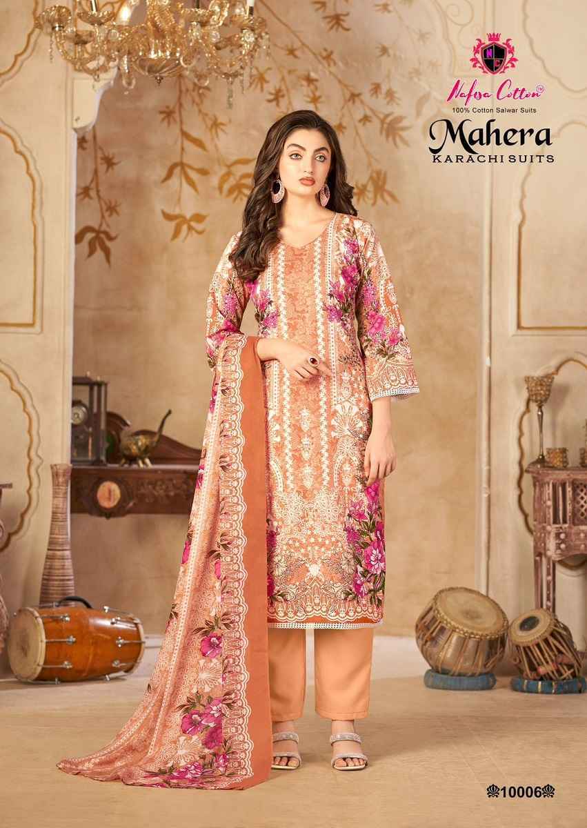 Nafisa Cotton Mahera Karachi Suits Vol-10 Cotton Dress Material (6 pcs Catalogue)