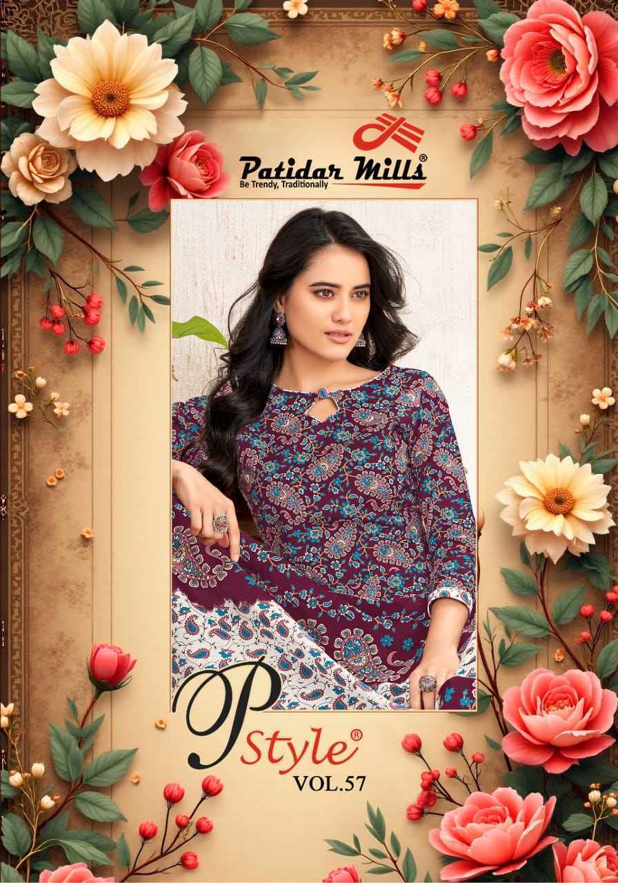 Patidar Mills P Style Vol-57 Cotton Dress Material (16 pcs Catalogue)