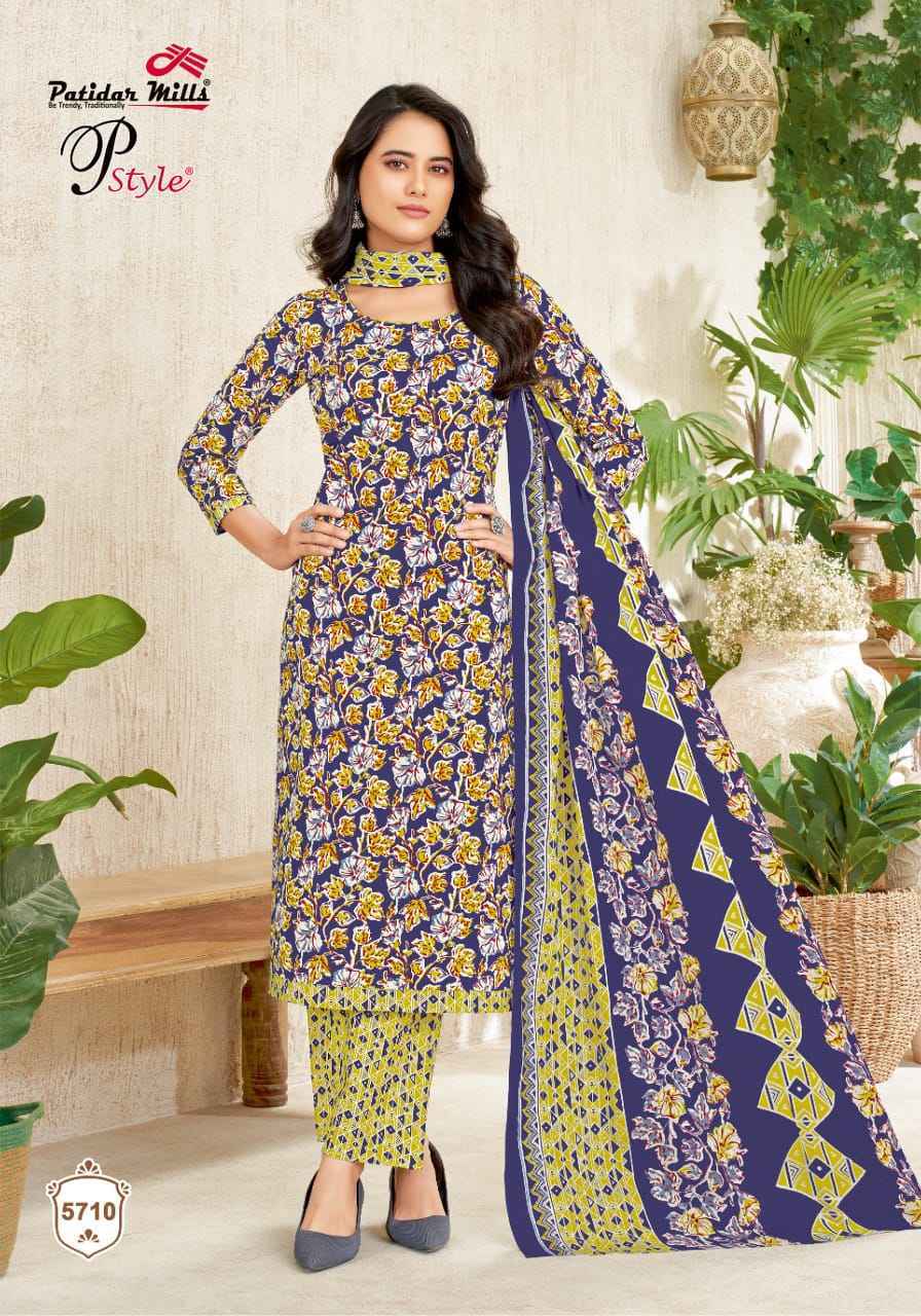 Patidar Mills P Style Vol-57 Cotton Dress Material (16 pcs Catalogue)