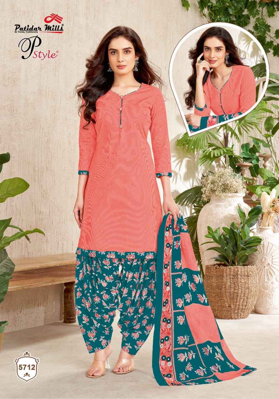 Patidar Mills P Style Vol-57 Cotton Dress Material (16 pcs Catalogue)