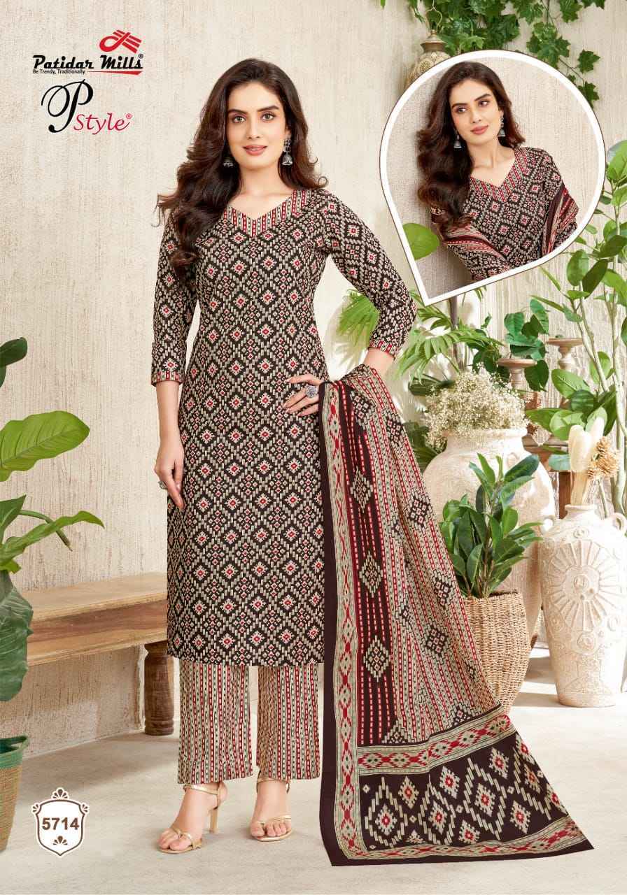 Patidar Mills P Style Vol-57 Cotton Dress Material (16 pcs Catalogue)