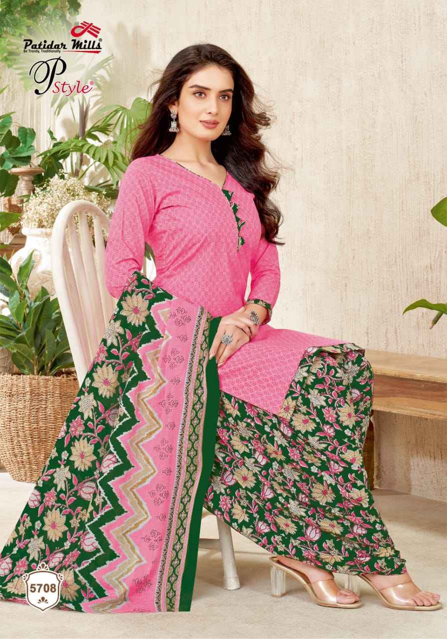 Patidar Mills P Style Vol-57 Cotton Dress Material (16 pcs Catalogue)
