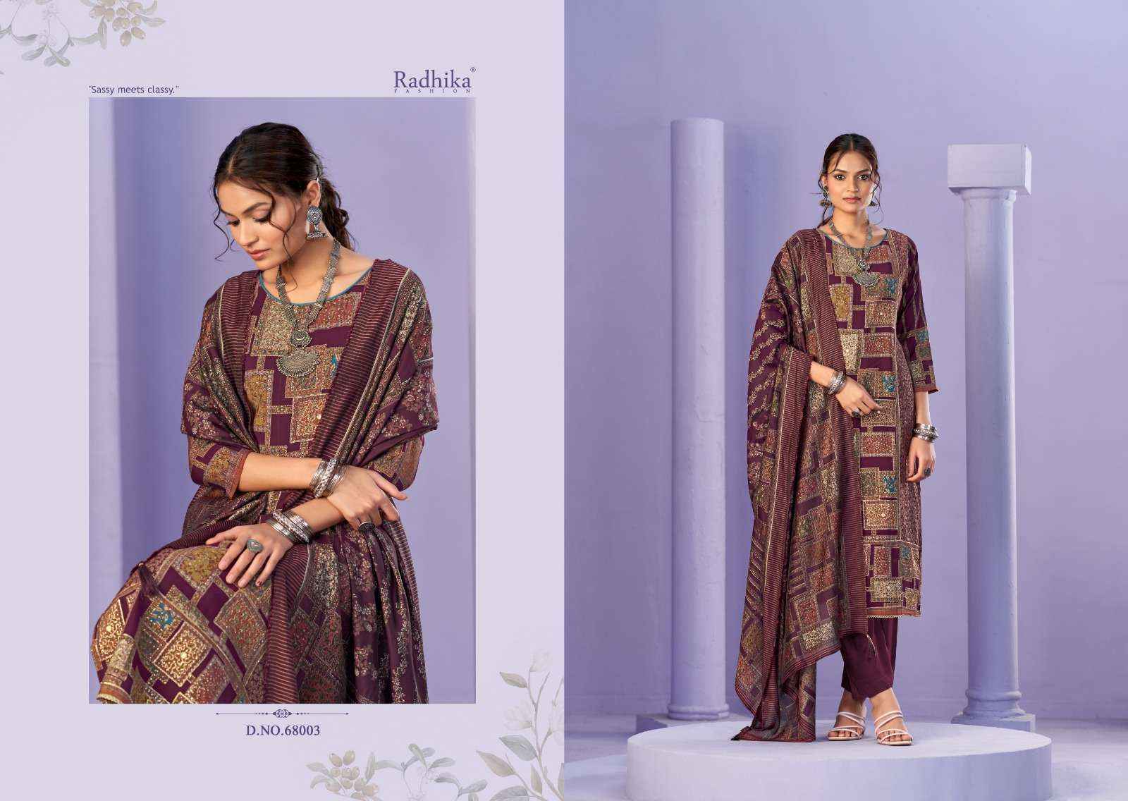 Radhika Fashion Azara Beauty Silk Vol-3 Musline Dress Material (4 pcs Catalogue)